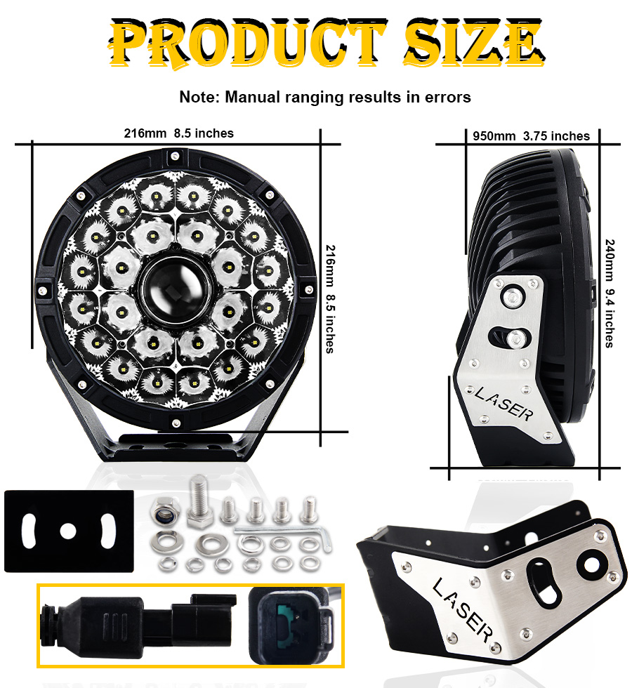 laser headlight L085 size